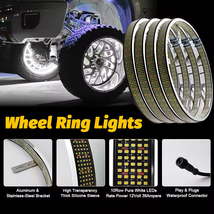 MWP 10 ROW HIGH INTESISTY PURE WHITE 17" WHEEL LIGHTS